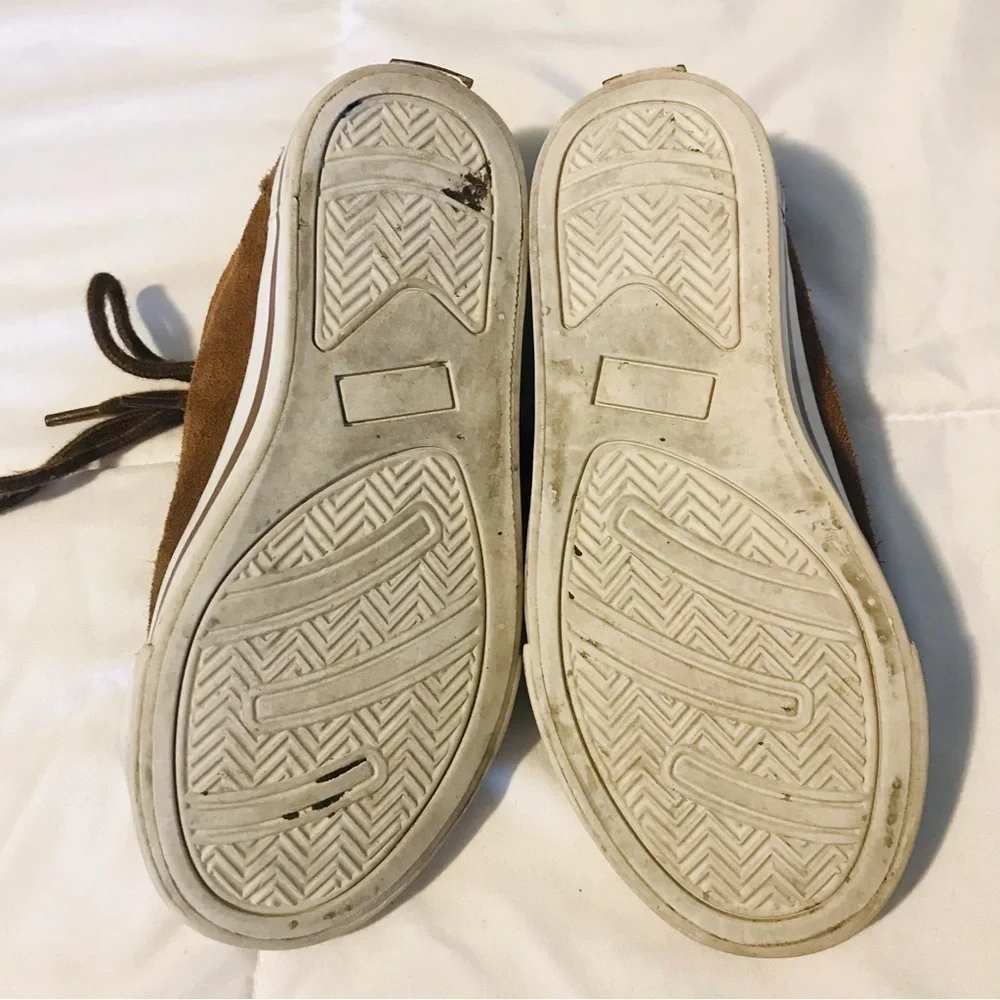 Janie and Jack Brown Leather Suede Lace Up Sneaker Shoes Boy’s size 12 4 4T 5
